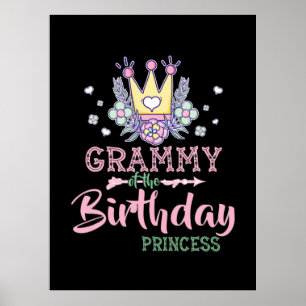 Moederkunst Grammy van de Birthday Princess Xmas Poster