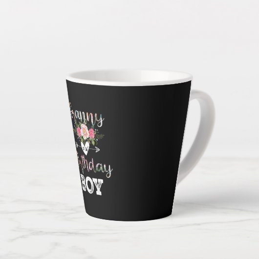 Moederkunst | Granny of a Birthday Boy Latte Mok (Rechterhoek)