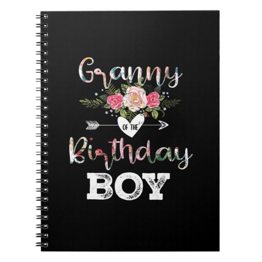 Moederkunst | Granny of a Birthday Boy Notitieboek (Voorkant)