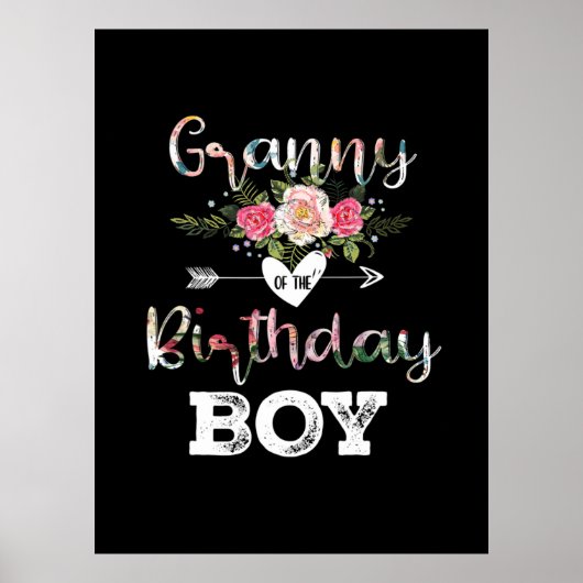Moederkunst | Granny of a Birthday Boy Poster (Voorkant)
