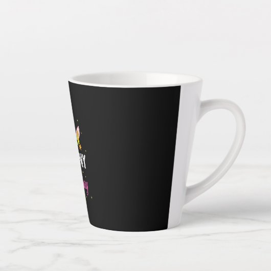 Moederkunst | Granny van de vogeldag Latte Mok (Rechts)