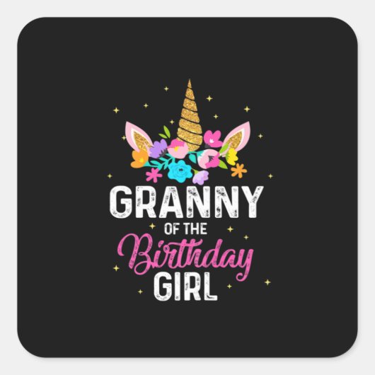 Moederkunst | Granny van de vogeldag Vierkante Sticker (Voorkant)