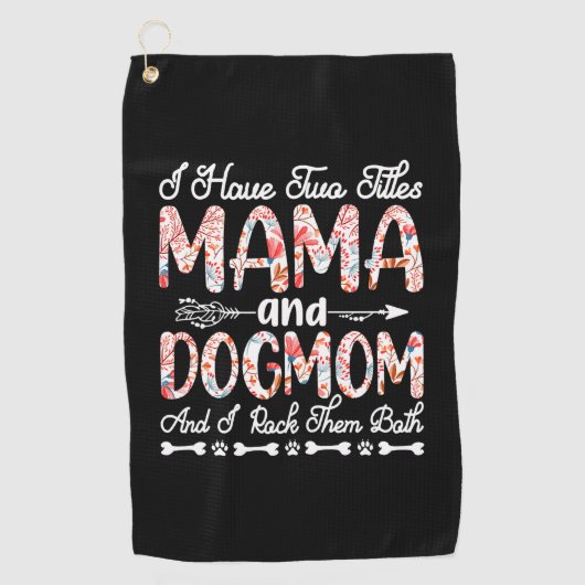 Moederkunst | Mam en hond Mam Birthday Golfhanddoek (Voorkant)