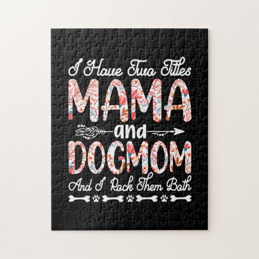 Moederkunst | Mam en hond Mam Birthday Legpuzzel (Verticaal)
