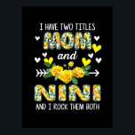 Moederkunst | Mam en Nini Floral Birthday Poster<br><div class="desc">Moederkunst | Mam en Nini Floral Birthday</div>