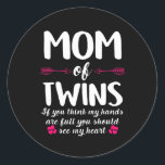 Moederkunst | Mam van Twins Birthday Ronde Sticker<br><div class="desc">Moederkunst | Mam van Twins Birthday</div>