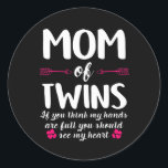 Moederkunst | Mam van Twins Birthday Ronde Sticker<br><div class="desc">Moederkunst | Mam van Twins Birthday</div>