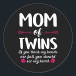 Moederkunst | Mam van Twins Birthday Ronde Sticker<br><div class="desc">Moederkunst | Mam van Twins Birthday</div>
