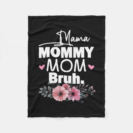 Moederkunst | Mama mama Bruh Floral Birthday Fleece Deken (Voorkant)
