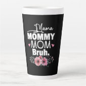 Moederkunst | Mama mama Bruh Floral Birthday Latte Mok (Voorkant)