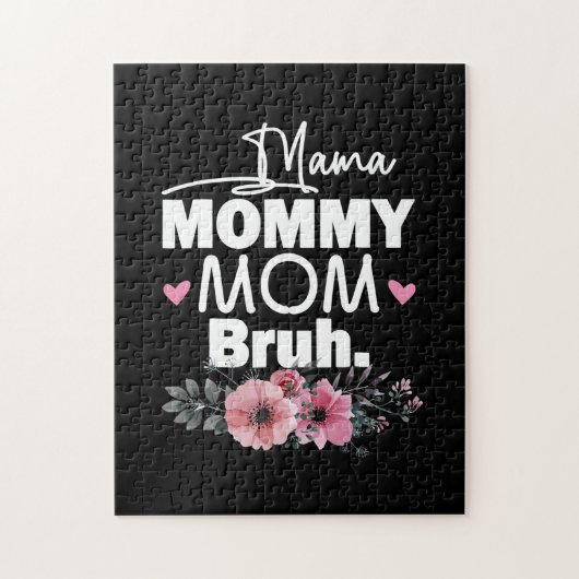 Moederkunst | Mama mama Bruh Floral Birthday Legpuzzel (Verticaal)