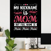 Moederkunst | Mijn naam is mam Birthday Poster (Thuiskantoor)