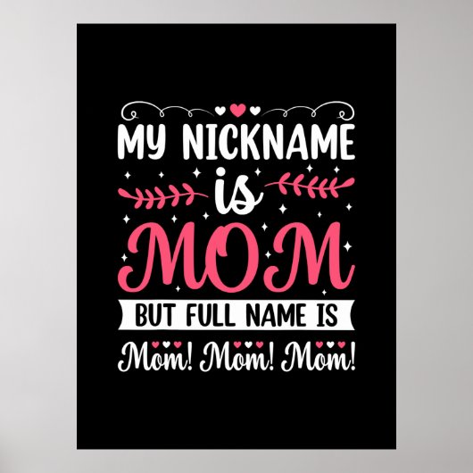 Moederkunst | Mijn naam is mam Birthday Poster (Voorkant)