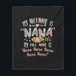Moederkunst | Mijn naam is Nana Birthday Fleece Deken<br><div class="desc">Moederkunst | Mijn naam is Nana Birthday</div>