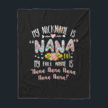 Moederkunst | Mijn naam is Nana Birthday Fleece Deken<br><div class="desc">Moederkunst | Mijn naam is Nana Birthday</div>