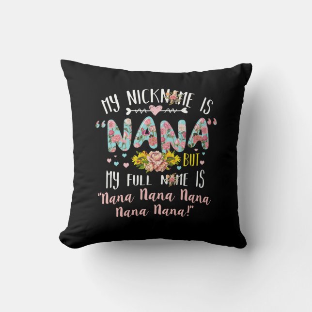 Moederkunst | Mijn naam is Nana Birthday Kussen (Voorkant)
