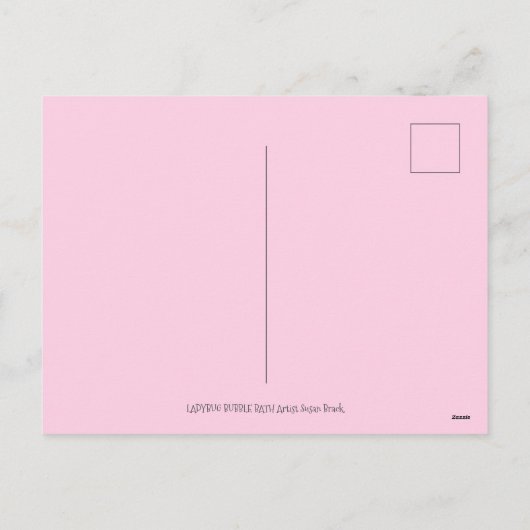 MOEDERLADYBUG EN KINDEREN, TULIP BUBBLE BATH FEESTDAGENKAART (Achterkant)