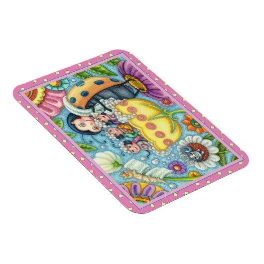 MOEDERLADYBUG EN KINDEREN, TULIP BUBBLE BATH MAGNEET (Rechterzijde)