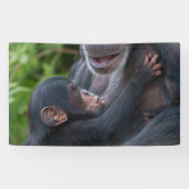 Moederliefde – Baby Chimpansee Spandoek (Horizontaal)