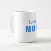 Moederliefde blauwe pasgeboren mok (Voorkant links)