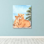 Moederliefde Canvas Afdruk (Insitu (Houten vloer))