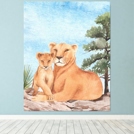 Moederliefde Canvas Afdruk (Insitu (Houten vloer))