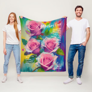 Moederliefde Gedicht Vet Mooie Roze Rozen Fleece Deken