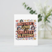 Moederliefde is de grootste zegen briefkaart (Staand voorkant)