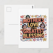 Moederliefde is de grootste zegen briefkaart (Voorkant / Achterkant)