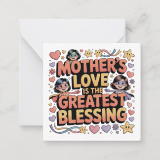 Moederliefde is de grootste zegen notitiekaartje
