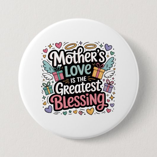 Moederliefde is de grootste zegen ronde button 7,6 cm (Voorkant)