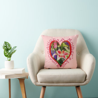 Moederliefde is onvoorwaardelijk  Floral Heart Kussen