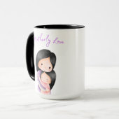 Moederliefde-moeder en dochter knuffelen mok (Voorkant links)