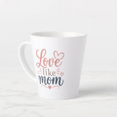 Moederliefde Moederdag koffiemok Latte Mok (Linkerhoek)