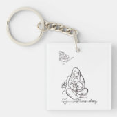 Moederliefde Mooie Ontwerp Sleutelhanger (voorkant)