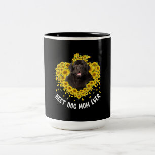 Moederliefhebbers van Newfoundland cadeau voor z Tweekleurige Koffiemok