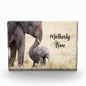 Moederlijk liefdesolifant baby gepersonaliseerd fotoblokken (Voorkant)