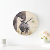 Moederlijk liefdesolifant baby grote klok (Huis)