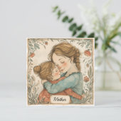 Moederlijke band: liefdevolle wensen feestdagenkaart (Staand voorkant)