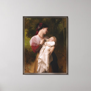 Moederlijke bewondering door William Adolphe Bougu Canvas Afdruk