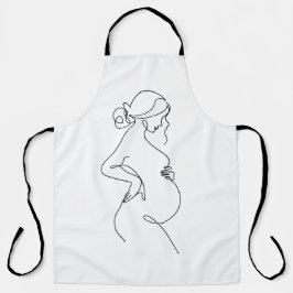 Moederlijke Elegantie: Lijntekening van Zwangere V Schort