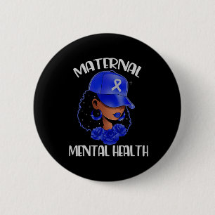 Moederlijke Geestelijke Gezondheidsbewustzijn Zwar Ronde Button 5,7 Cm