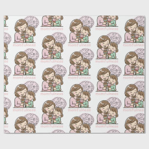 Moederlijke Liefde Cute Moeder Dochter IJspatroon Cadeaupapier