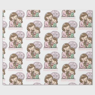 Moederlijke Liefde Cute Moeder Dochter IJspatroon Cadeaupapier