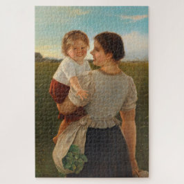 Moederlijke vreugde (Liefhebbende moeder en dochte Legpuzzel