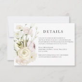 Moederlijke Waterverf Floral Wedding Details Card Kaart (Voorkant)