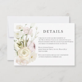 Moederlijke Waterverf Floral Wedding Details Card Kaart