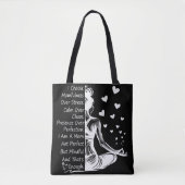 Moederlijkheid Boven Stress Mindful Moeder Citaat Tote Bag (Voorkant)