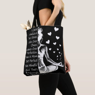 Moederlijkheid Boven Stress Mindful Moeder Citaat Tote Bag