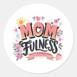 Moederlijkheid Mindful Moederschap Typografie Ronde Sticker